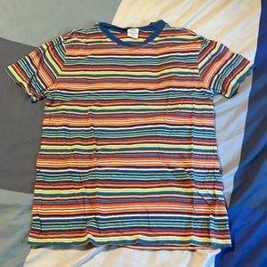 Short Sleeved Rainbow Striped T Shirt